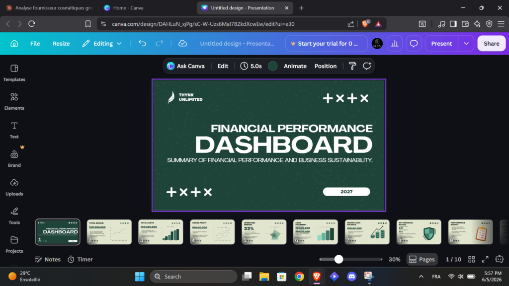 Conception de la présentation et mise en forme des documents | PowerPoint & Canva Expert - VirtuOffice.MENA - portfolio - 0