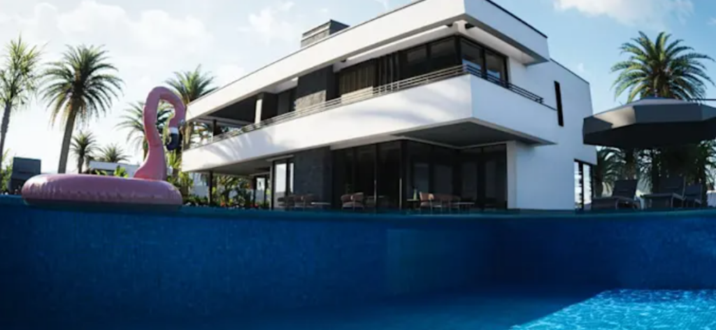 I will design a 3d modern villa exterior, luxury balcony decor, tropical pool patio, car park, in 5 days - portfolio - 2
