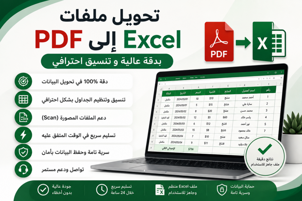Convertir les fichiers PDF en Excel avec précision - portfolio - 2