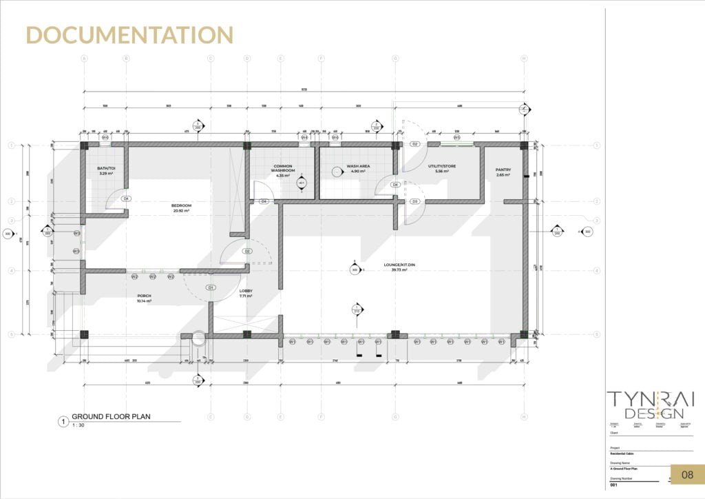 Je vais concevoir un plan d’étage, des sections et des élévations en AutoCAD - portfolio - 1