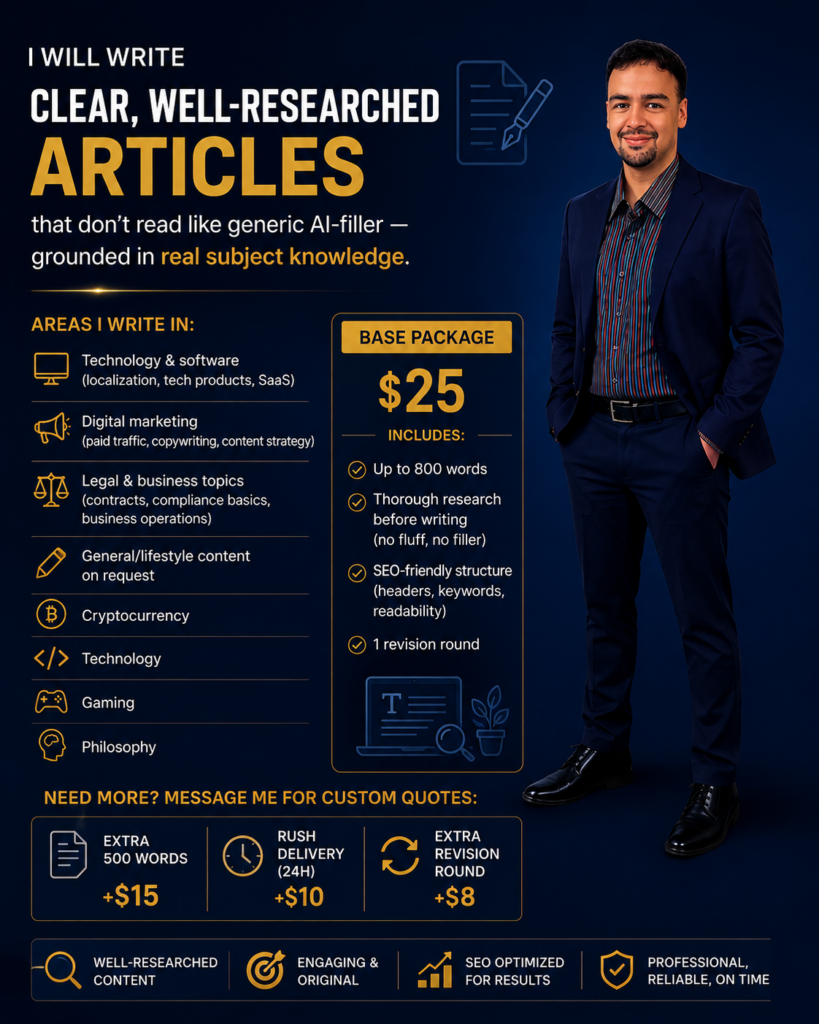 SEO & Niche Articles Across Tech, Marketing, Legal & Business - portfolio - 0
