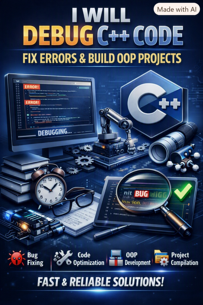 I will debug C++ code, fix errors, and build OOP projects - portfolio - 0