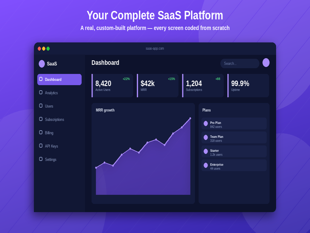 You will get Custom SaaS Development | Web App & Dashboard - portfolio - 1