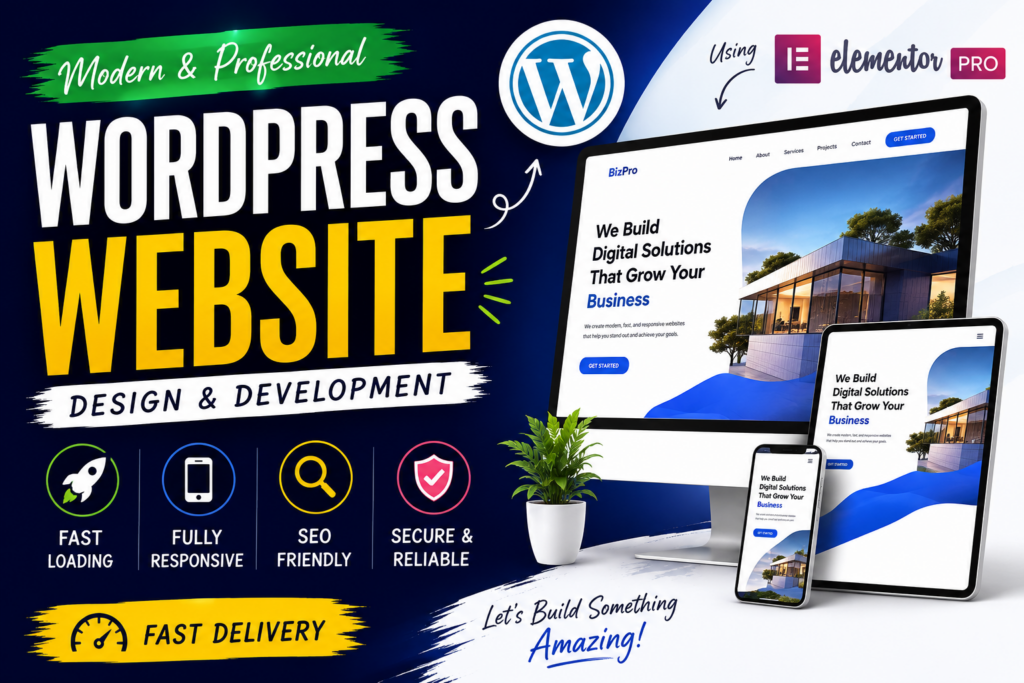 I will create a professional WordPress website with Elementor, responsive design and modern UI - portfolio - 0