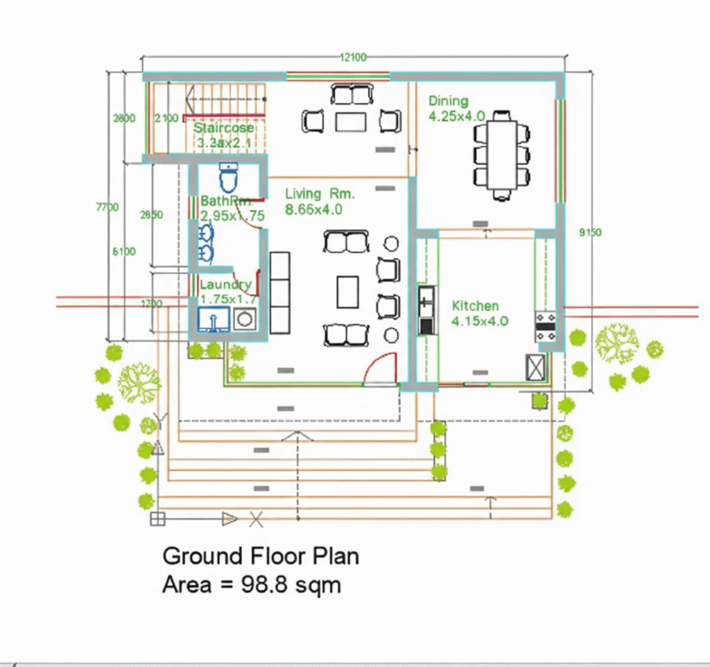 Design drafting of floor plans on AutoCAD - portfolio - 0