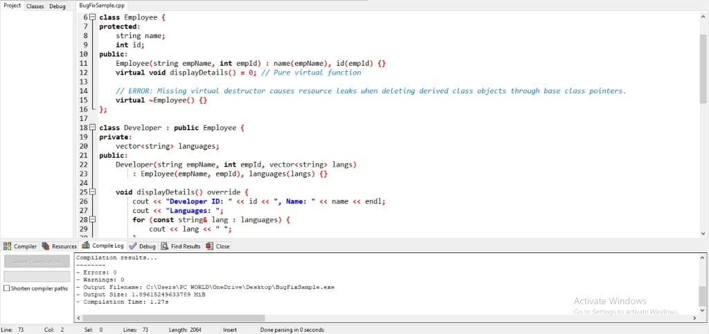 I will debug C++ code, fix errors, and build OOP projects - portfolio - 1