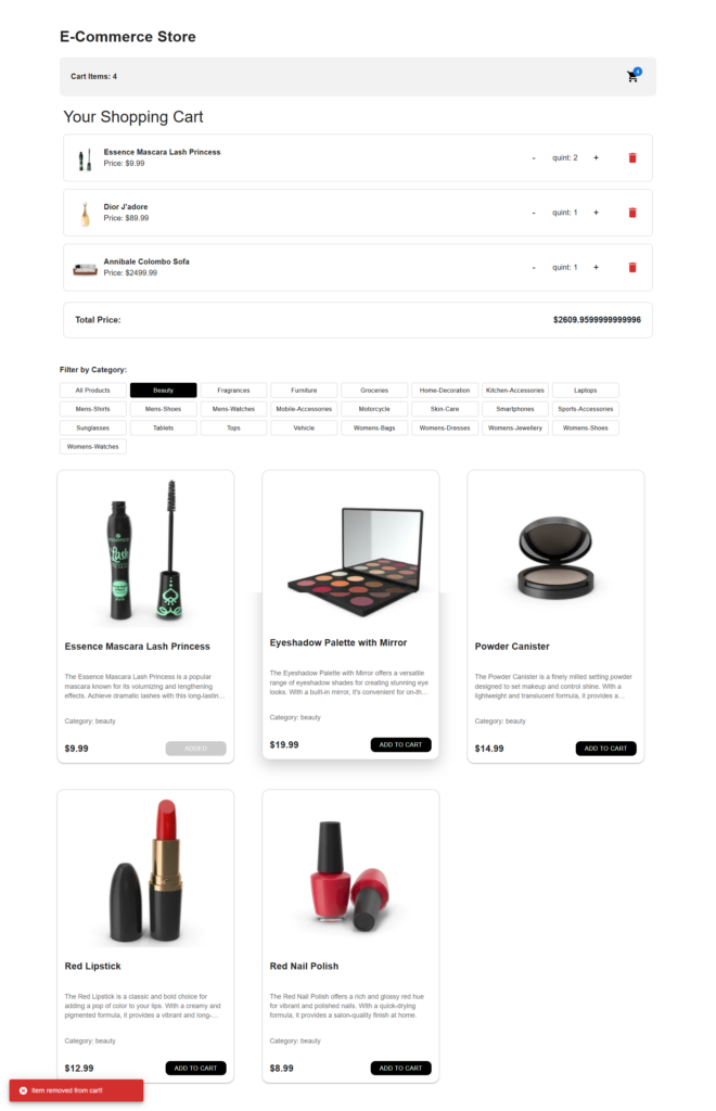 E-Commerce Store Website Using React - portfolio - 2