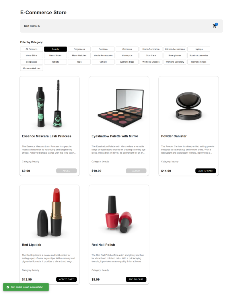 E-Commerce Store Website Using React - portfolio - 0