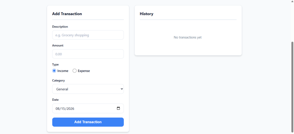 Je vais créer une application web responsive Expense Tracker - portfolio - 1