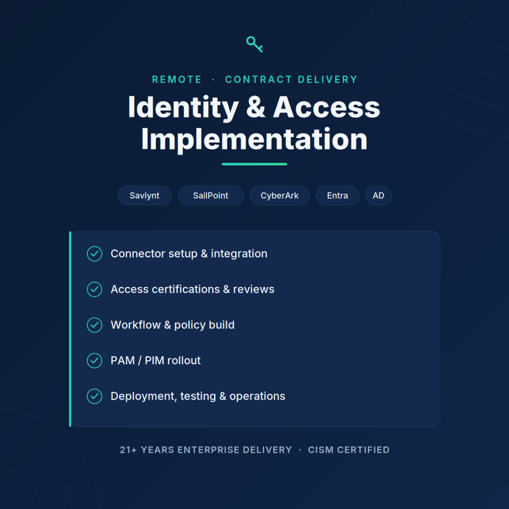 Remote IAM / IGA Implementation & Delivery (Contract) - portfolio - 0