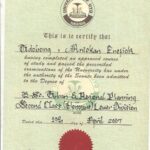 Bsc Cerificate in urban and Regional Planning