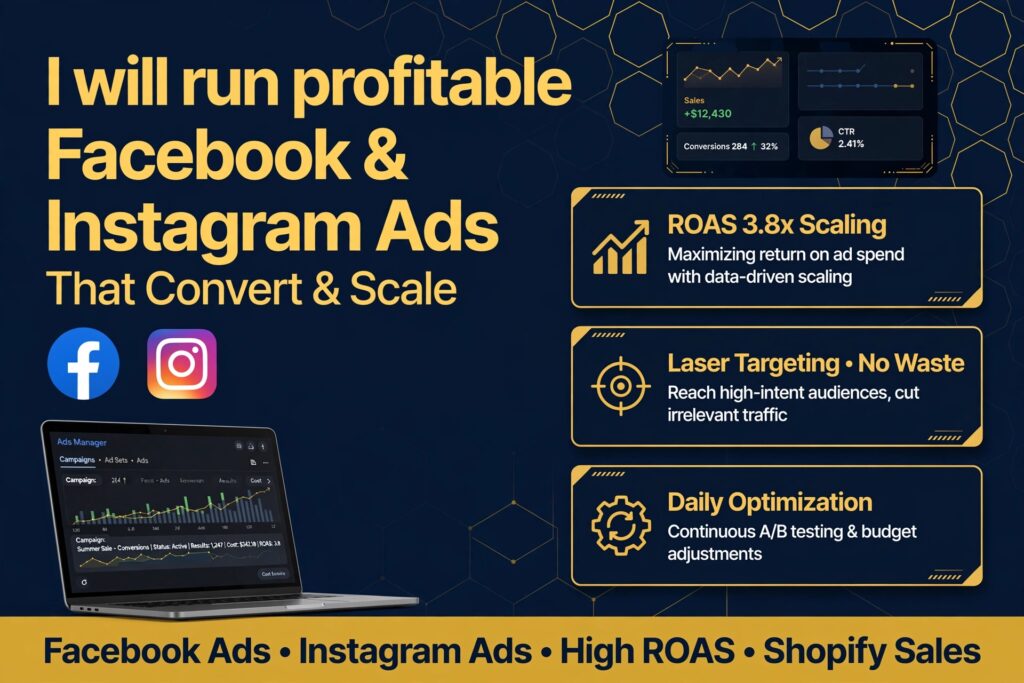 I will run profitable Facebook and Instagram ads to scale your store
