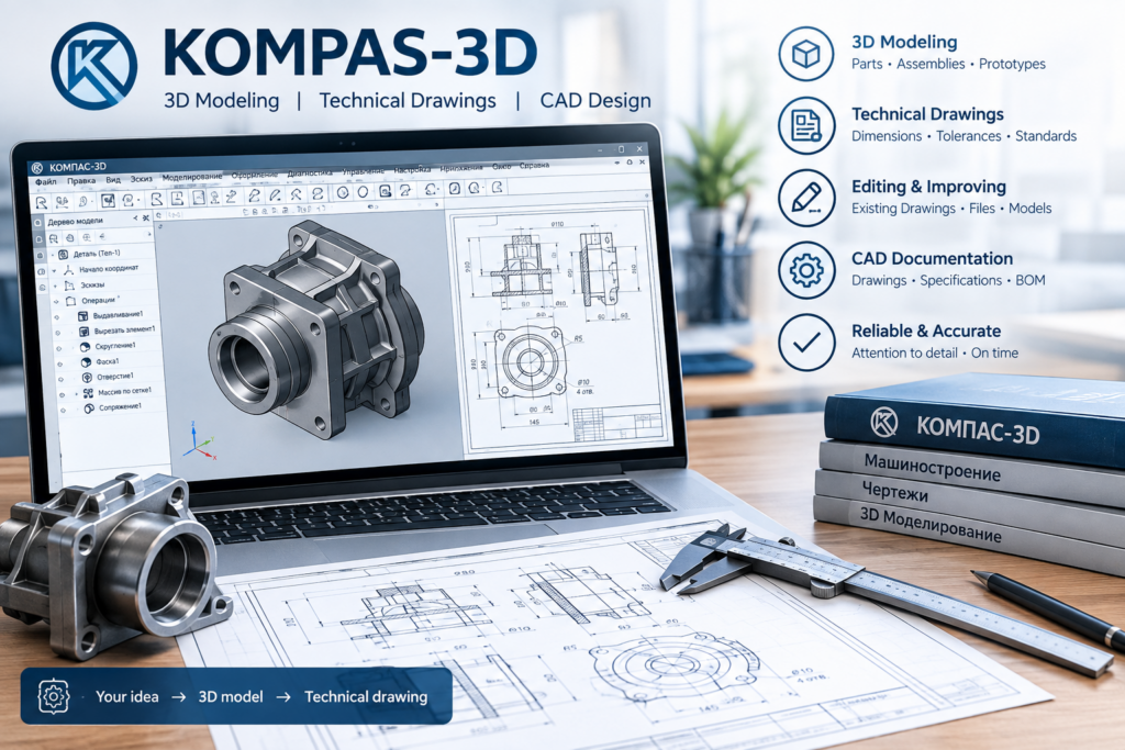 Modélisation CAO COMPASS-3D et dessins techniques