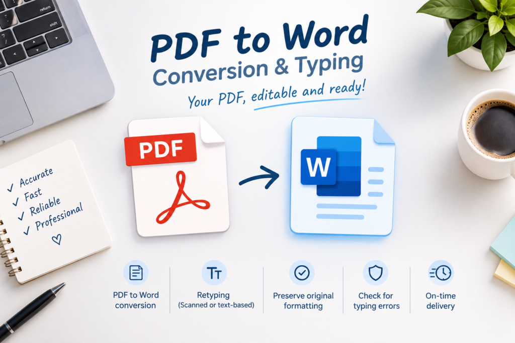 PDF to Word Conversion and Typing