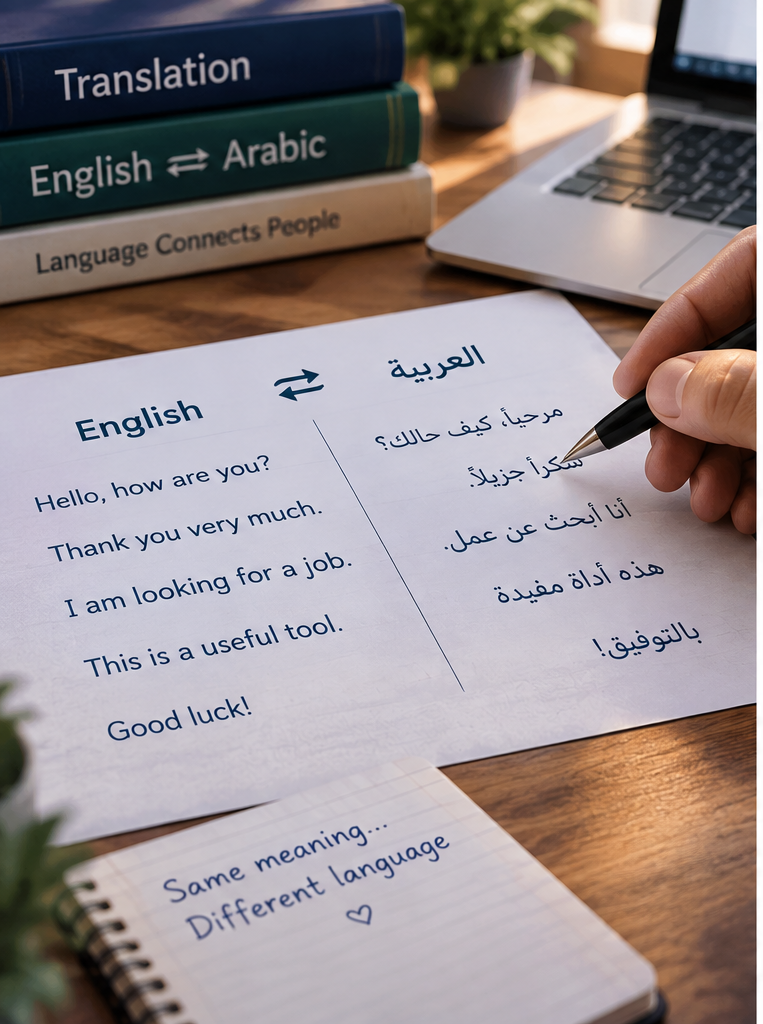 Traduction arabe ↔ anglaise - portfolio - 1