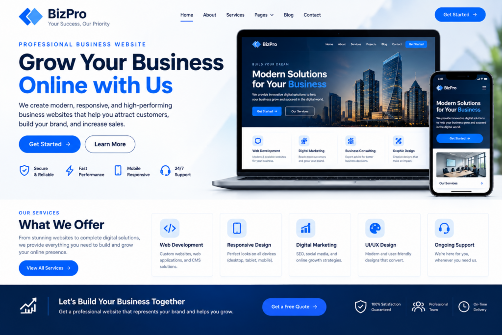 Je vais créer un site web professionnel pour votre entreprise
