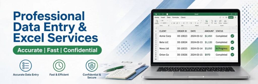 I will do accurate data entry, Excel cleanup and PDF to Excel