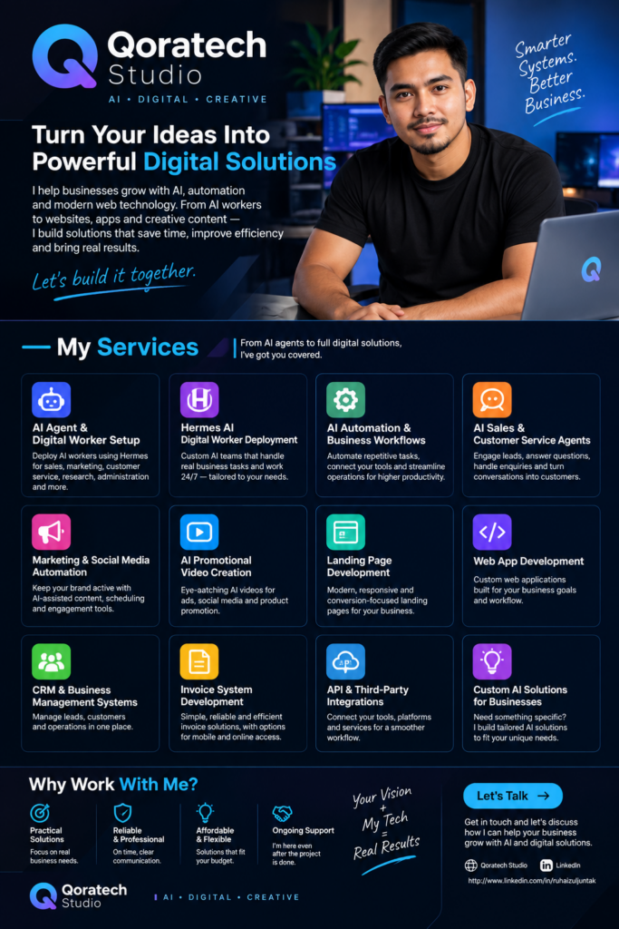 AI Agent & Digital Worker Setup, Hermes AI Digital Worker Deployment, AI Automation & Business Workflows, AI Sales & Customer Service Agents