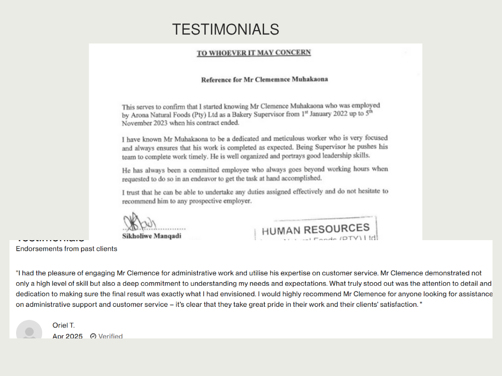 Executive Virtual Assistant for administrative task and Operations - portfolio - 1