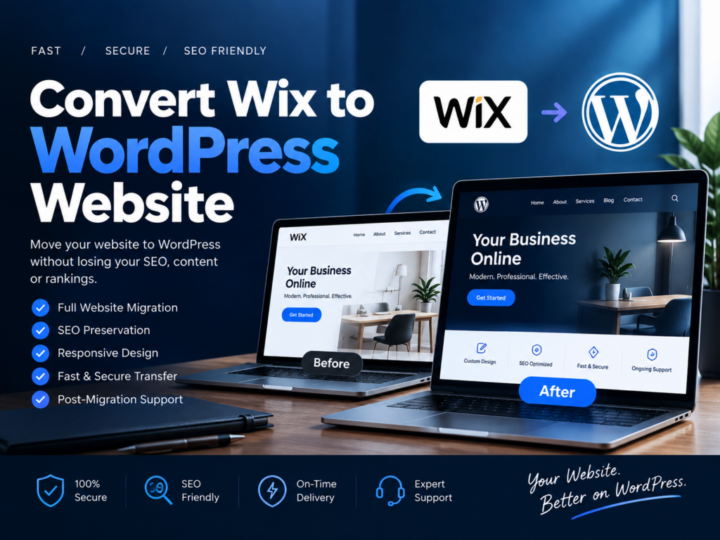 سأحوّل موقع Wix إلى WordPress دون فقدان تحسين محركات البحث - معرض الأعمال - 1