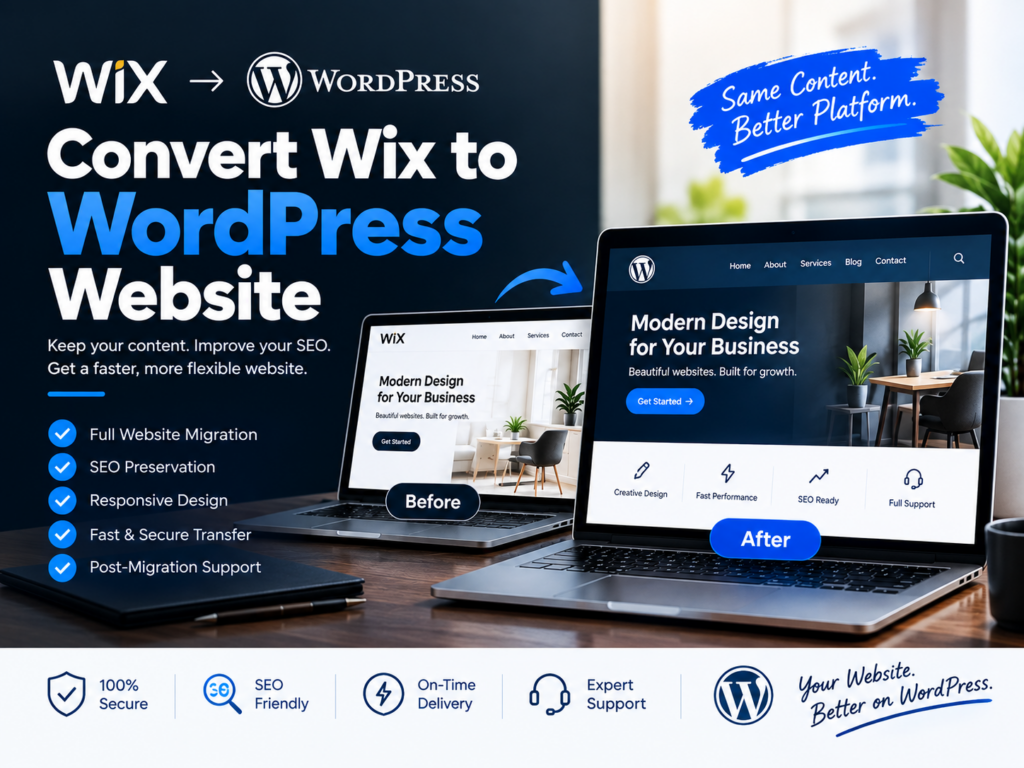 سأحوّل موقع Wix إلى WordPress دون فقدان تحسين محركات البحث - معرض الأعمال - 2