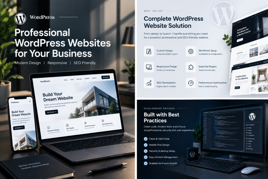 I will design and develop a professional WordPress website for your business