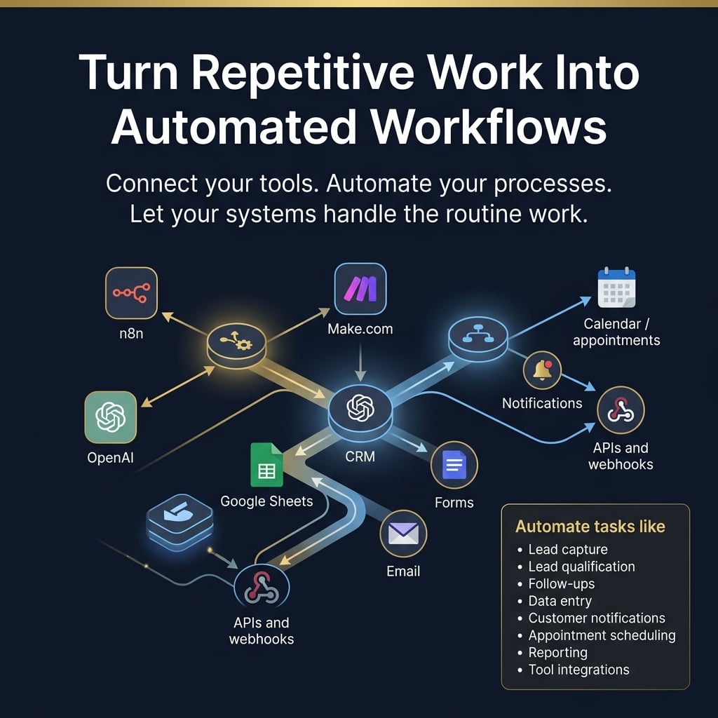 J'automatise vos processus métier avec l'IA grâce à n8n, Make.com et OpenAI - portfolio - 1