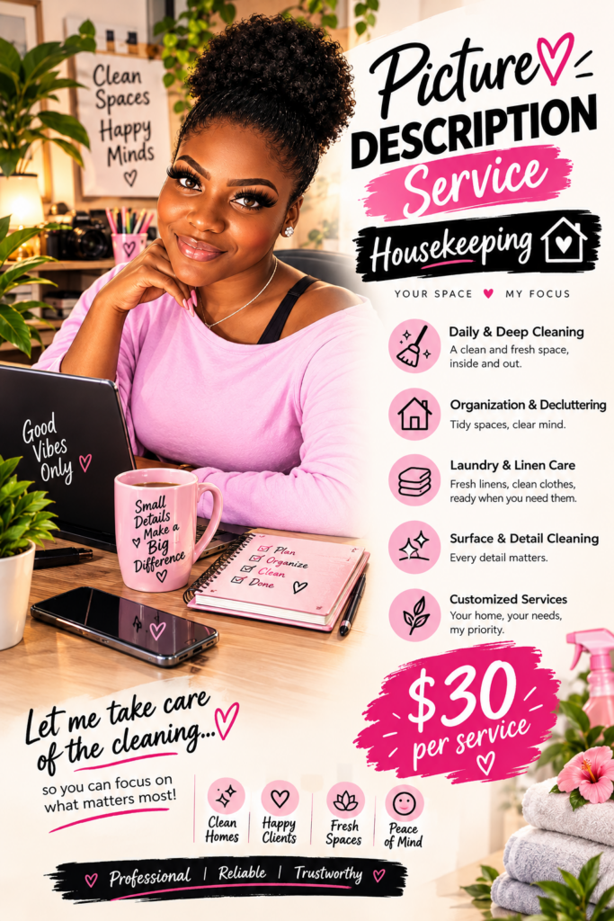 Reliable housekeeping and cleaning or professional cleaning service