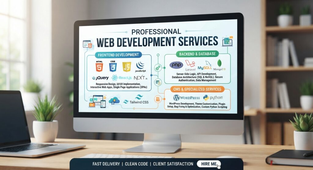 Je vais créer un site web professionnel et responsive en utilisant des technologies frontend et backend modernes - portfolio - 1