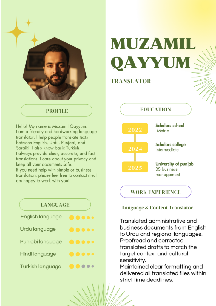 Professional Translation in English, Urdu, Punjabi & Turkish