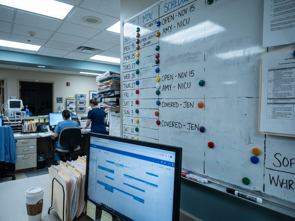 Image 2 Nurses Station Open Shift Board