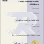 Enseignement du cours d’anglais langue étrangère (120 heures)