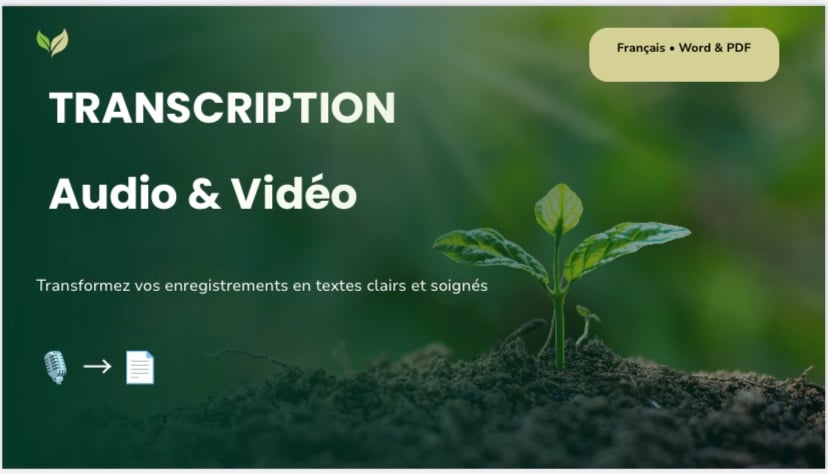 Je vais transcrire vos fichiers audio et vidéo en français