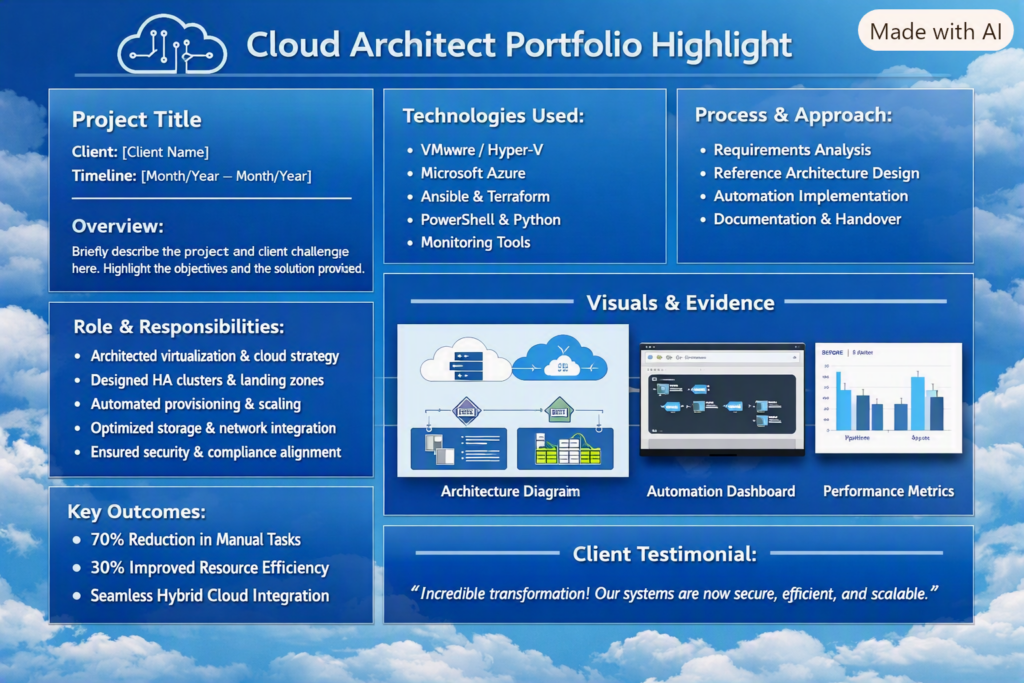 I will provide service on Cloud Computing and Solution Architect in Cloud