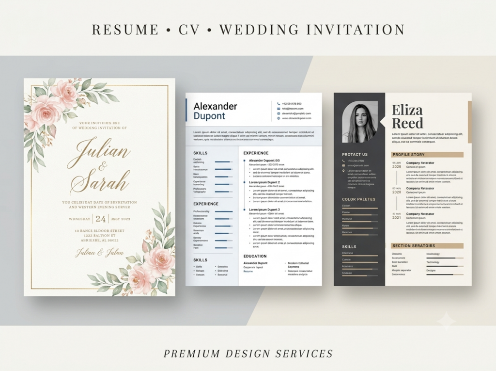 video editing , thumbnail , CV , All Type of Invitation Cards