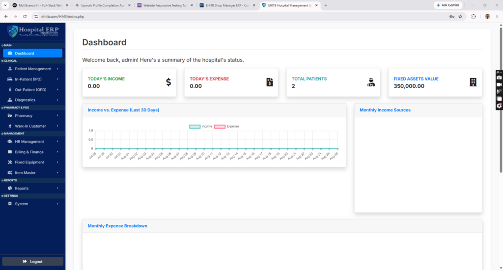 Comprehensive Hospital & Clinic Management System (HMS)
