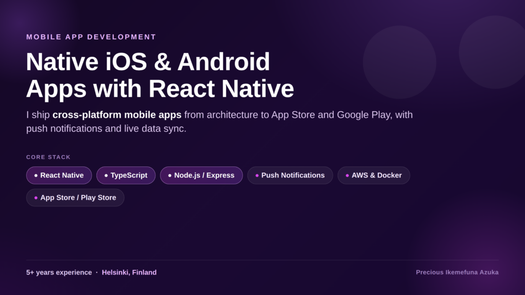 I will build your iOS and Android app with React Native