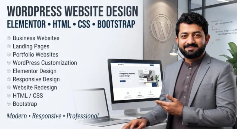 I Will Design a Professional WordPress Website Using Elementor, HTML CSS & Bootstrap