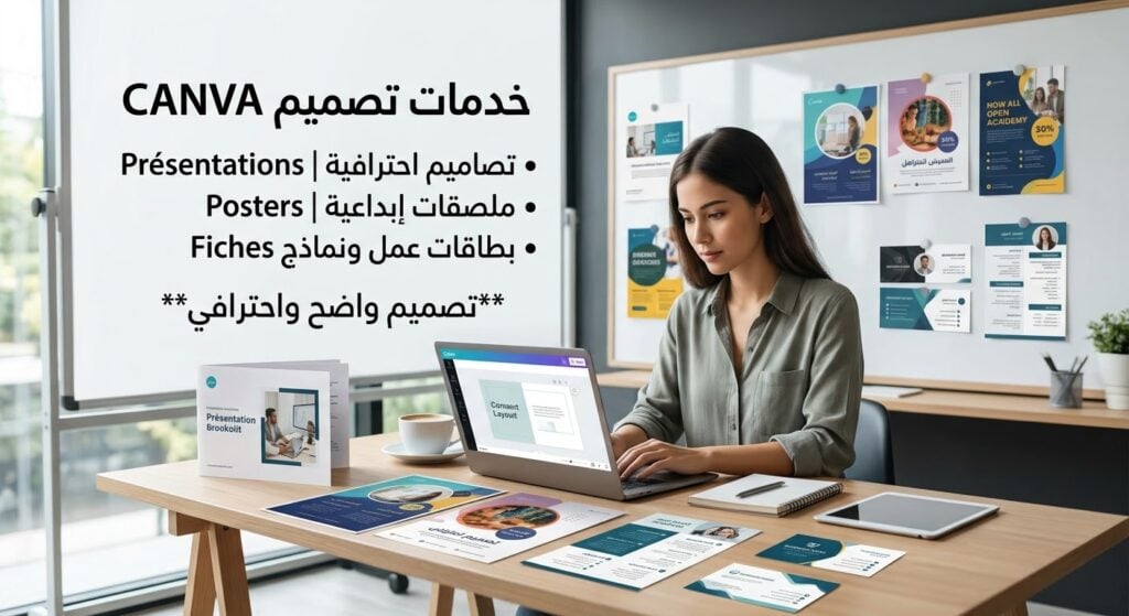سأصمم عروضكم التقديمية وملصقاتكم وبطاقات المراجعة وأترجم نصوصكم