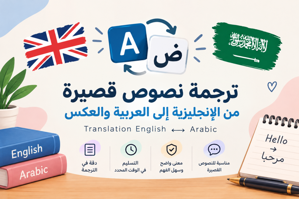 Translation of short texts from English to Arabic and vice versa