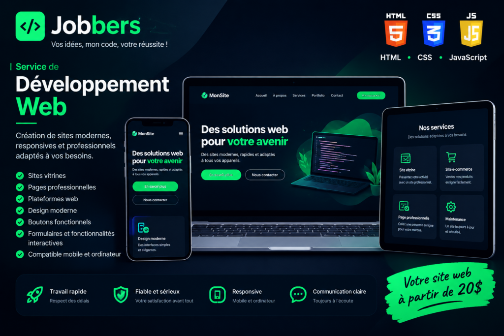 Je vais créer un site web moderne et responsive pour votre activité