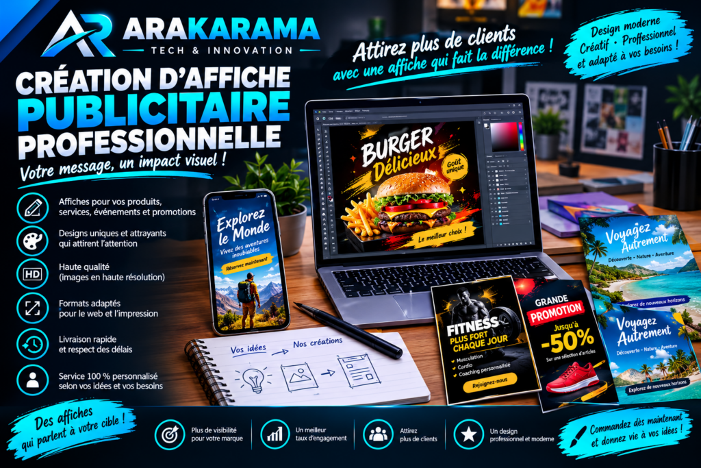 Création d’affiche publicitaire professionnelle