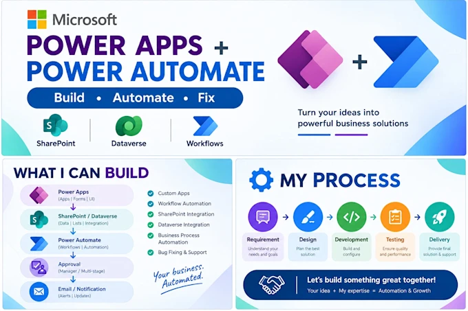 I will build, and fix microsoft power apps and power automate solutions - portfolio - 2