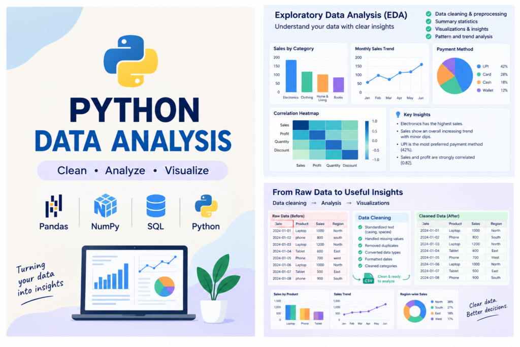 I will analyze your dataset using Python and provide clear, useful insights.