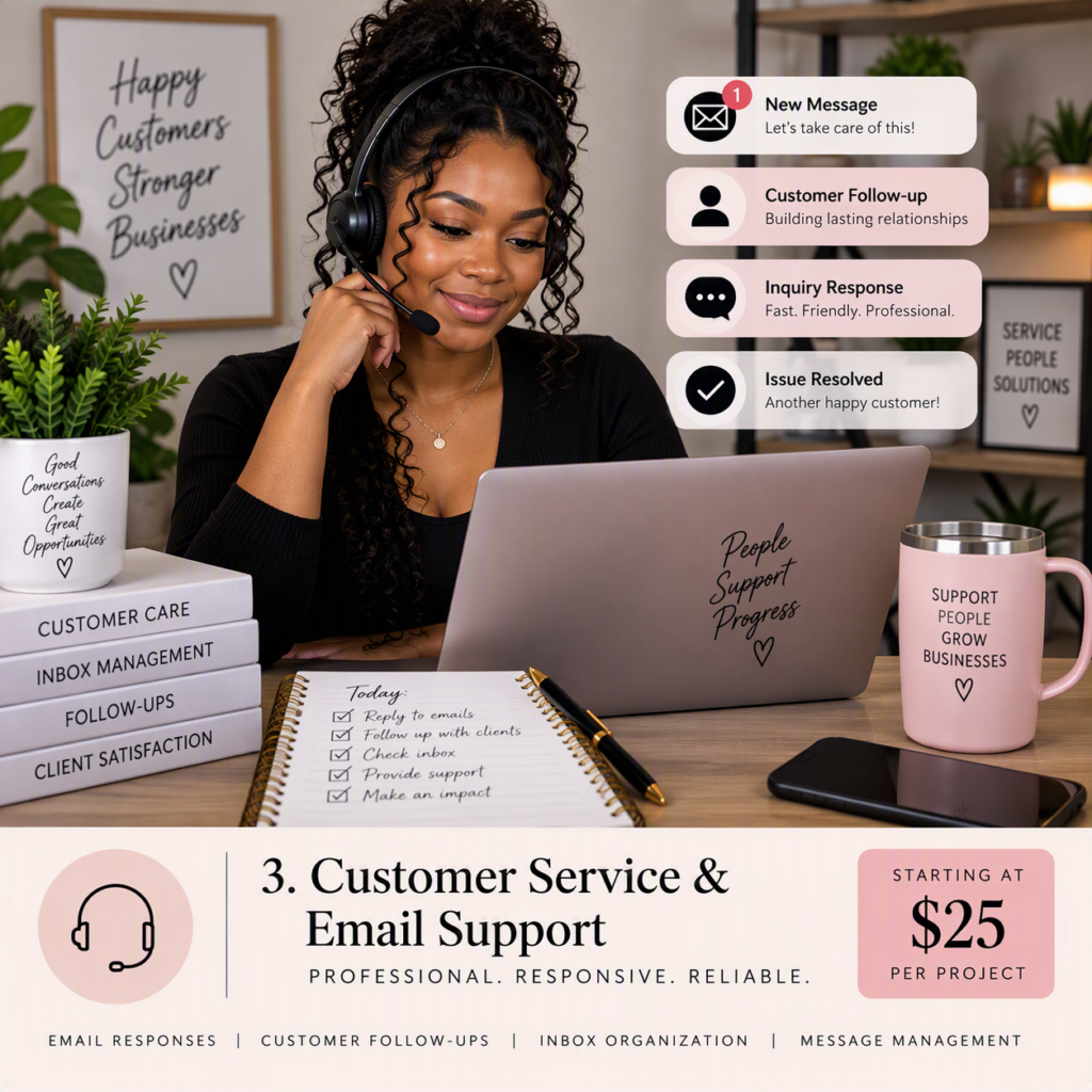 I will manage customer service and email support