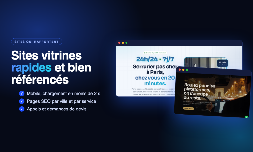 Création de site vitrine rapide et optimisé pour Google