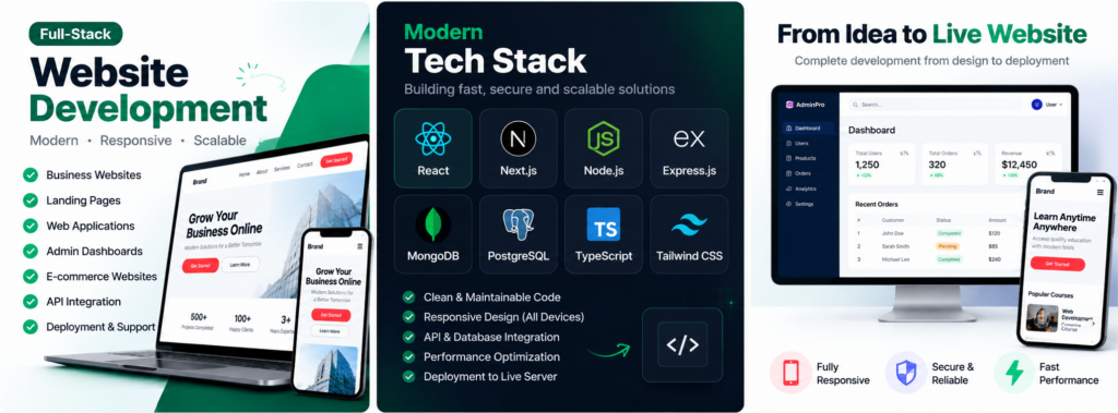 I will build a professional full-stack website for your business