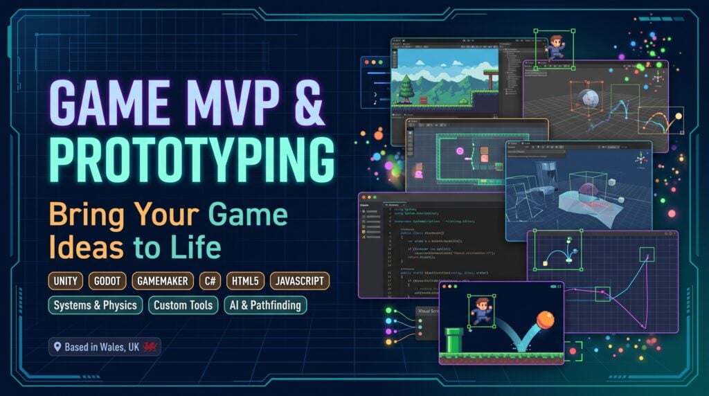I will program a playable Game MVP or prototype in Unity or Godot