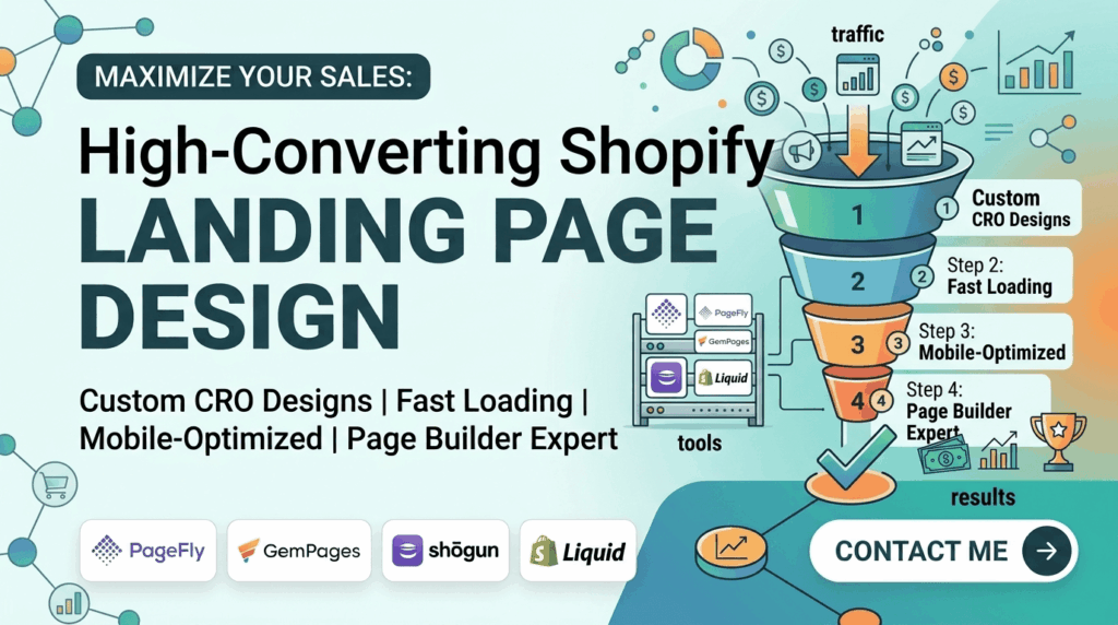Conception d’une page d’accueil ou d’une page produit Shopify à fort taux de conversion - portfolio - 1