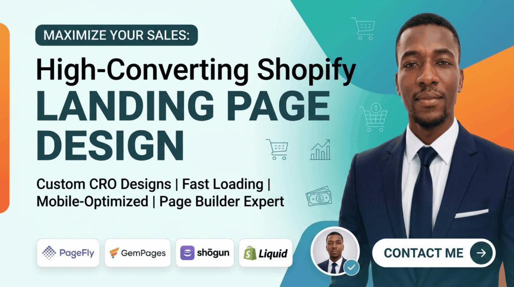 Conception d’une page d’accueil ou d’une page produit Shopify à fort taux de conversion
